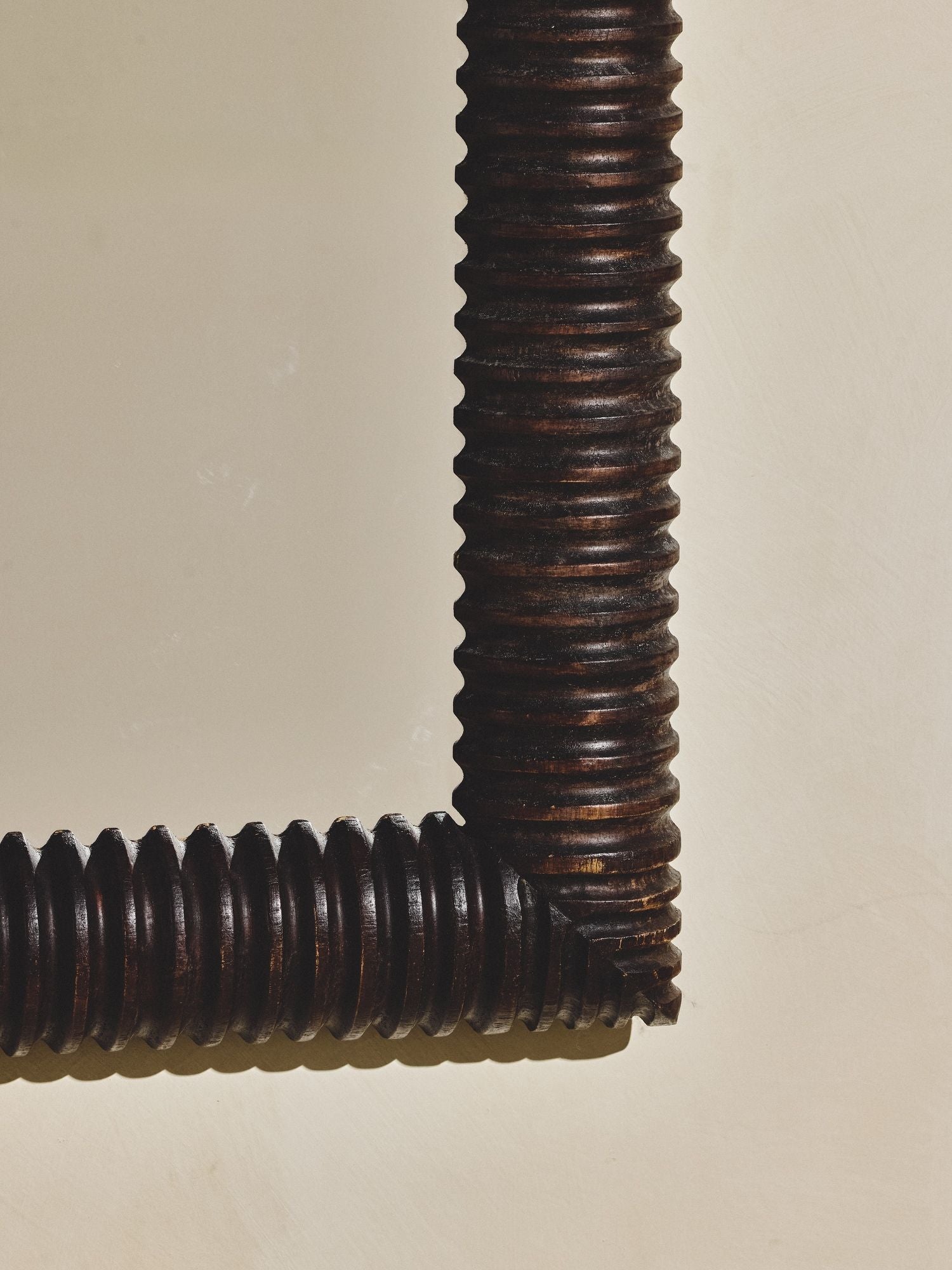 Ribbed Wood Frame Mirror