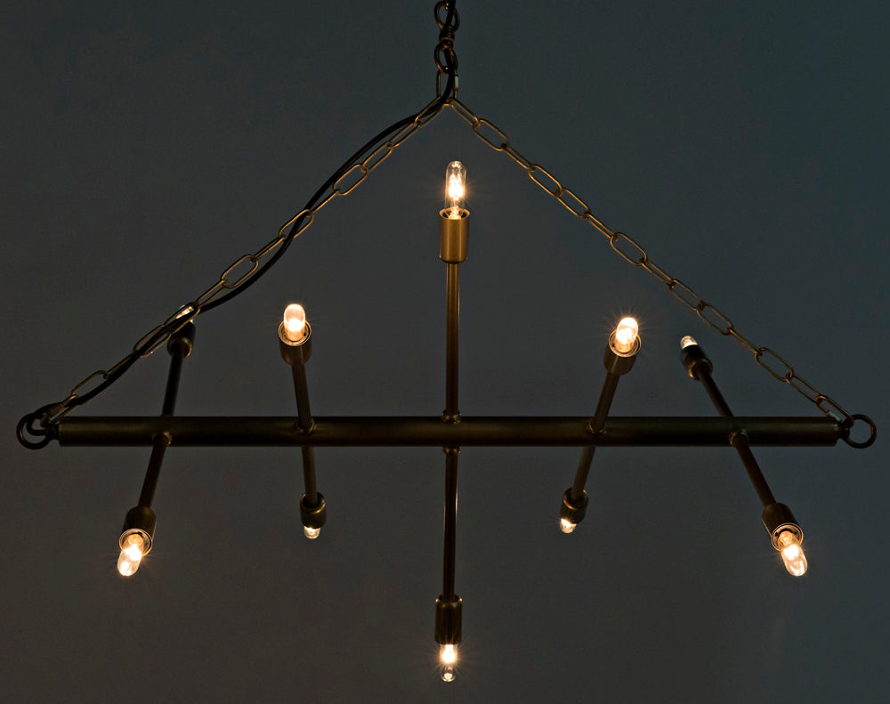 Sperato Chandelier, Antique Brass