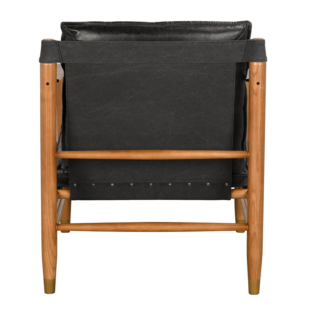 Luther Chair, Ebony Black Leather