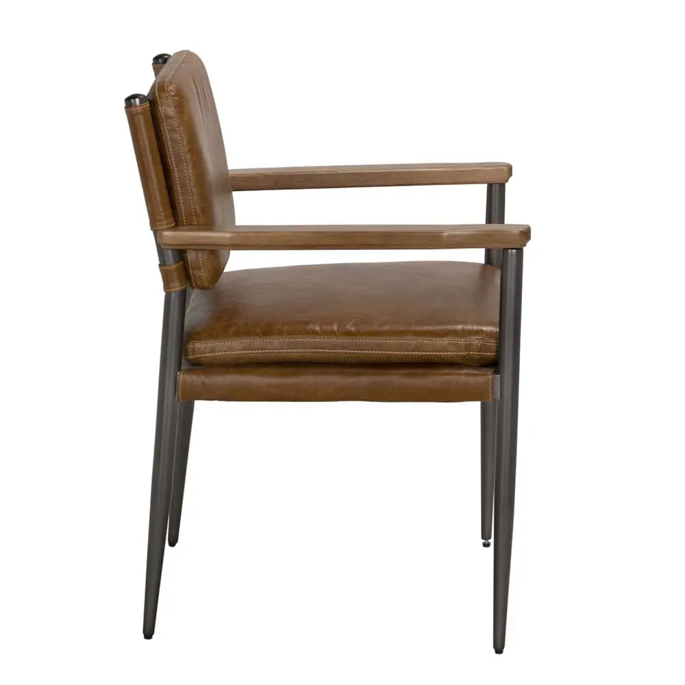 Wooster Dining Chair With Arms, Brown