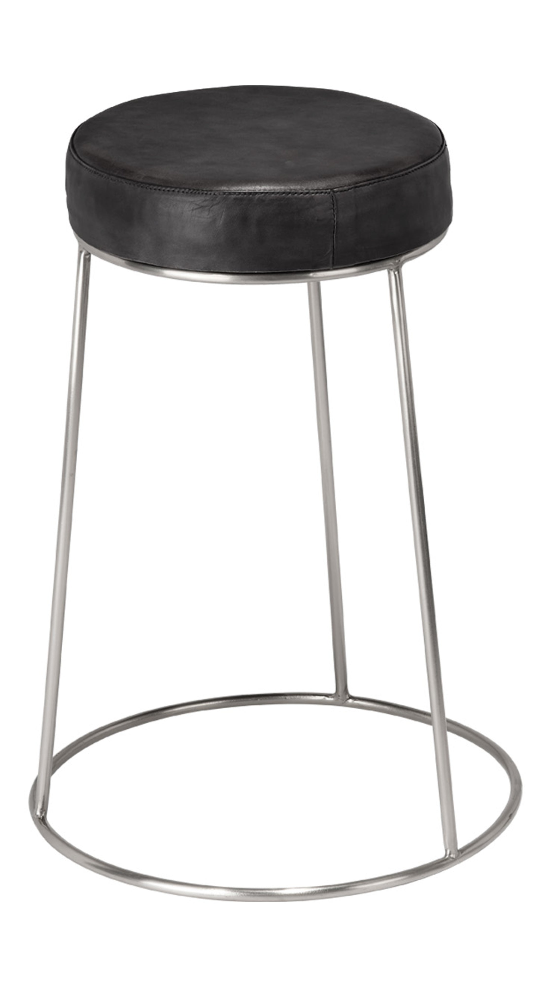 Henry Round Leather Counter Stool