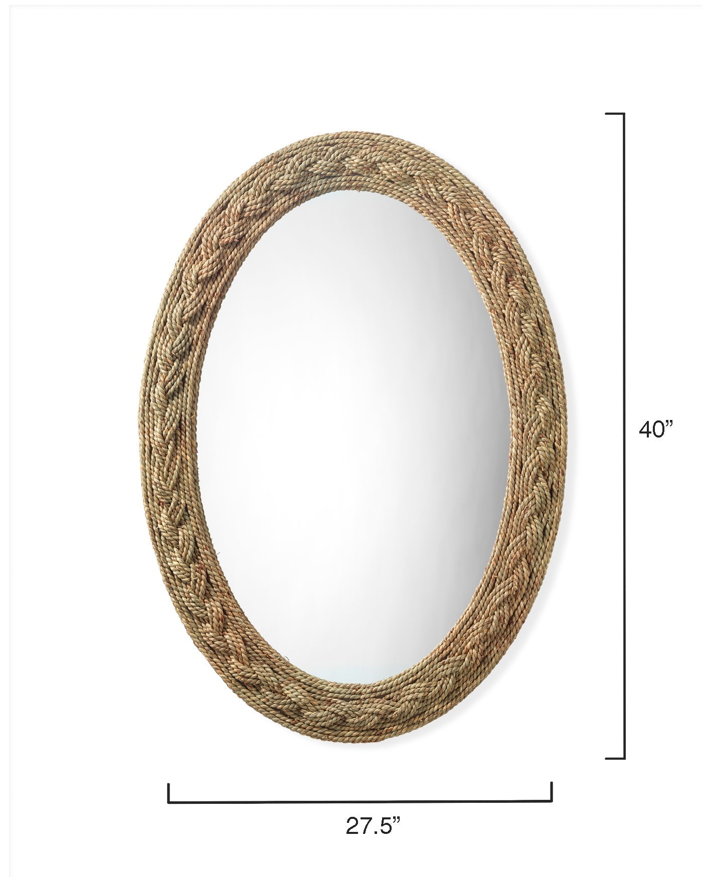 Lark Braided Oval Mirror-Natural