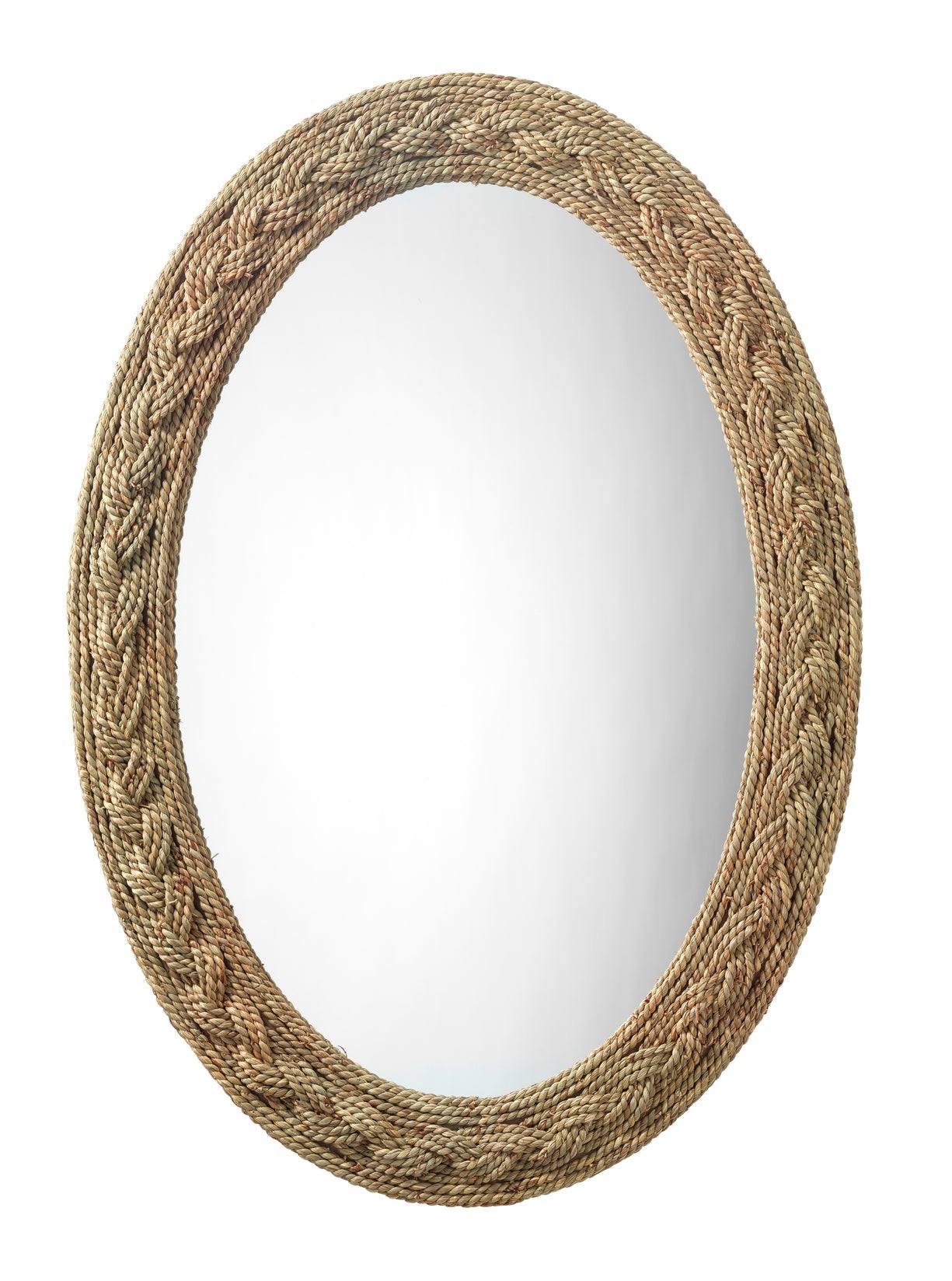 Lark Braided Oval Mirror-Natural