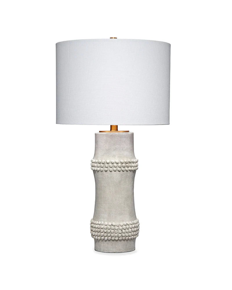 Rail Polyresin Table Lamp with Linen Shade