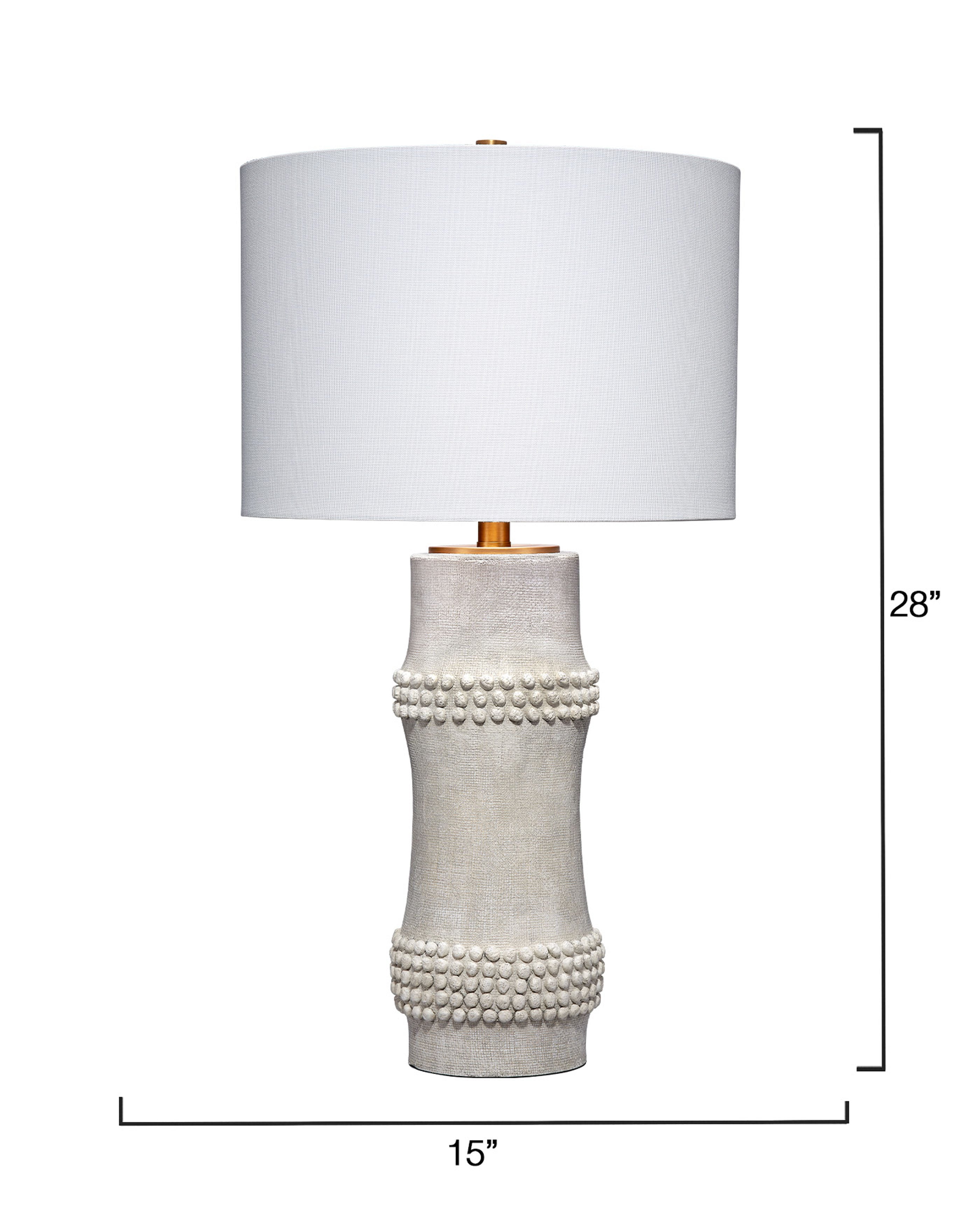 Rail Polyresin Table Lamp with Linen Shade