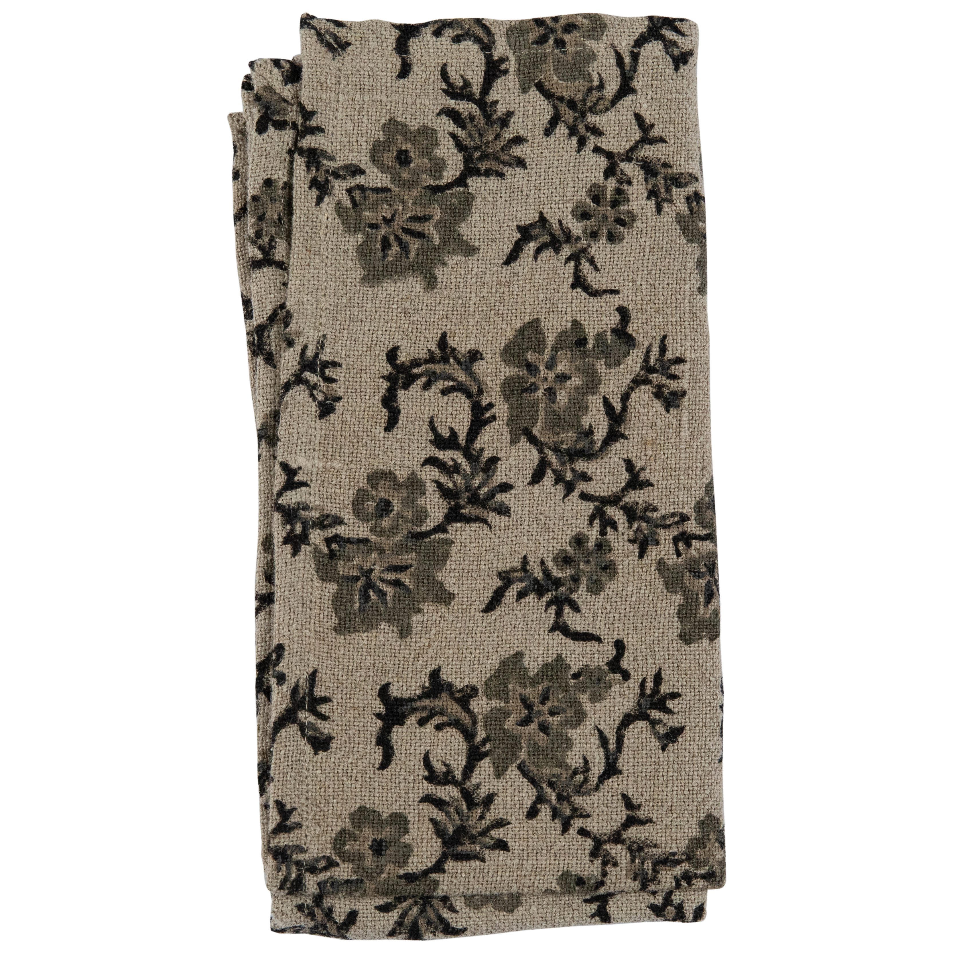 Linen Block Print Table Linens - 25*