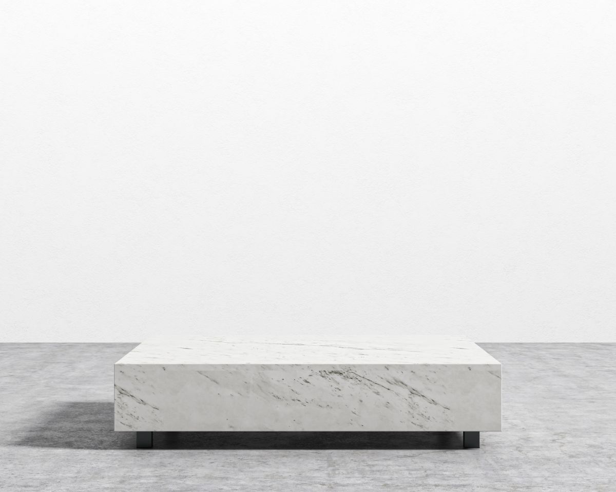 Liza Marble Coffee Table - White, 40"x40"