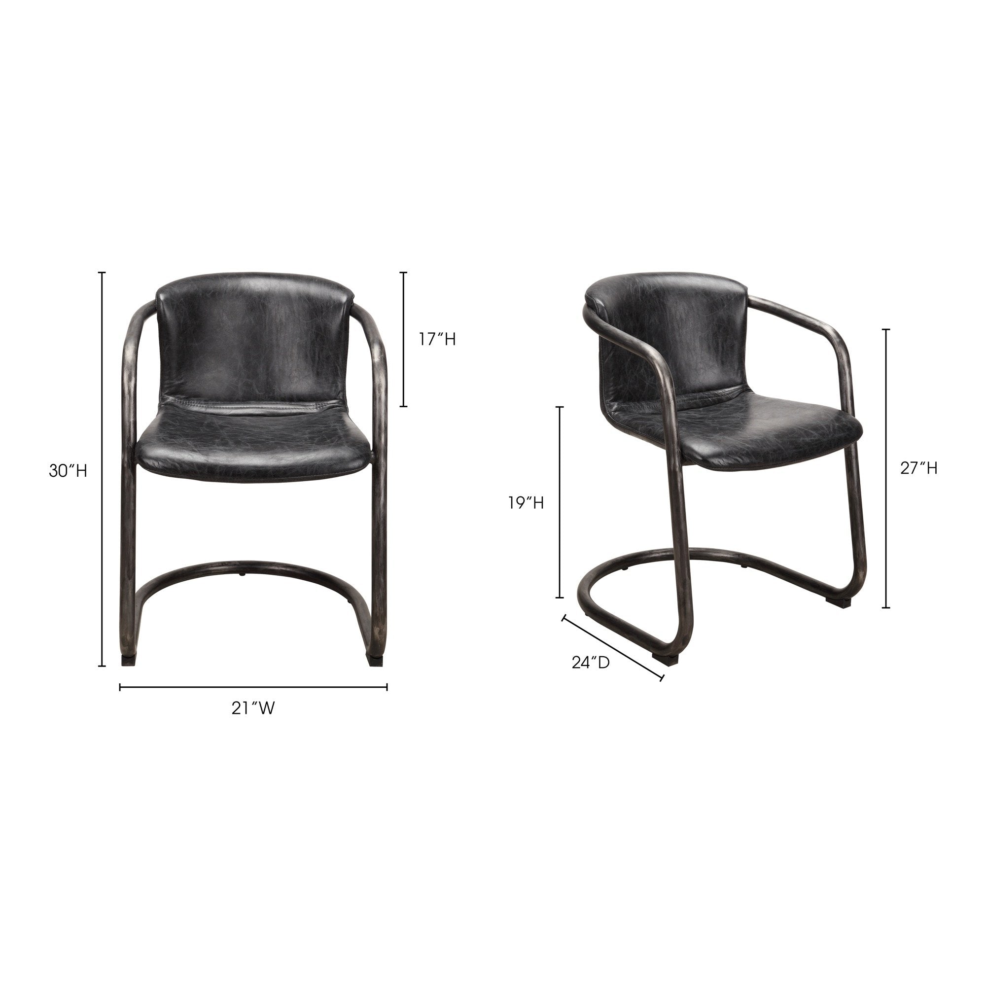 Freeman Dining Chair, Black, Set of 2