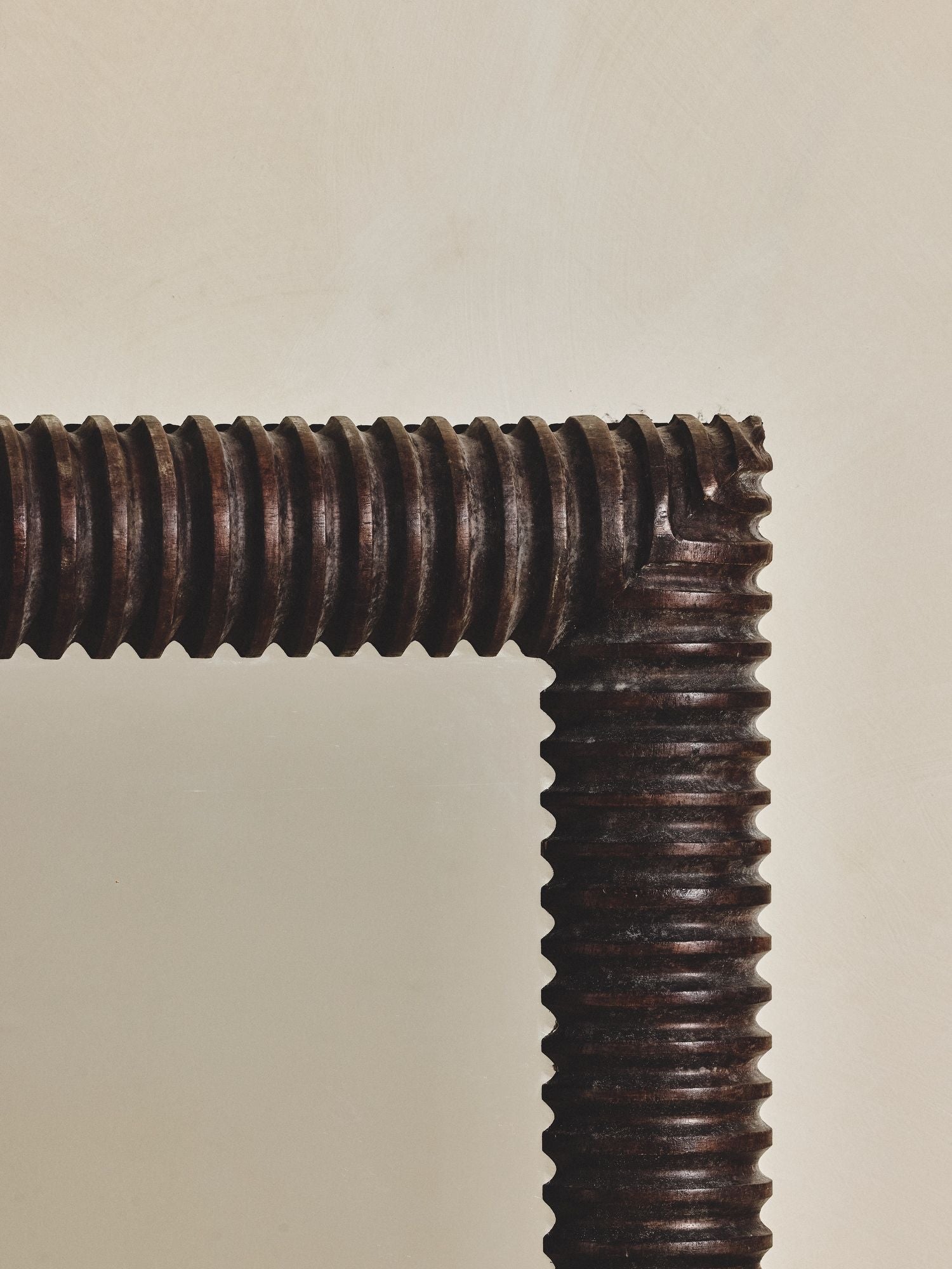 Ribbed Wood Frame Mirror