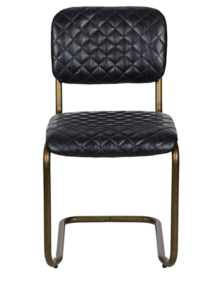 0037 Dining Chair, Metal and Leather