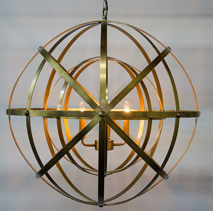 Alchemy Chandelier, Antique Brass