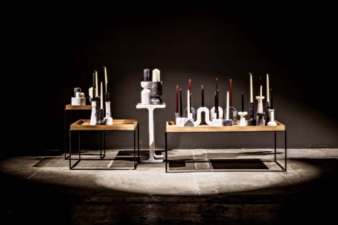 Aleka Decorative Candle Holder, Set/4, A, White Marble
