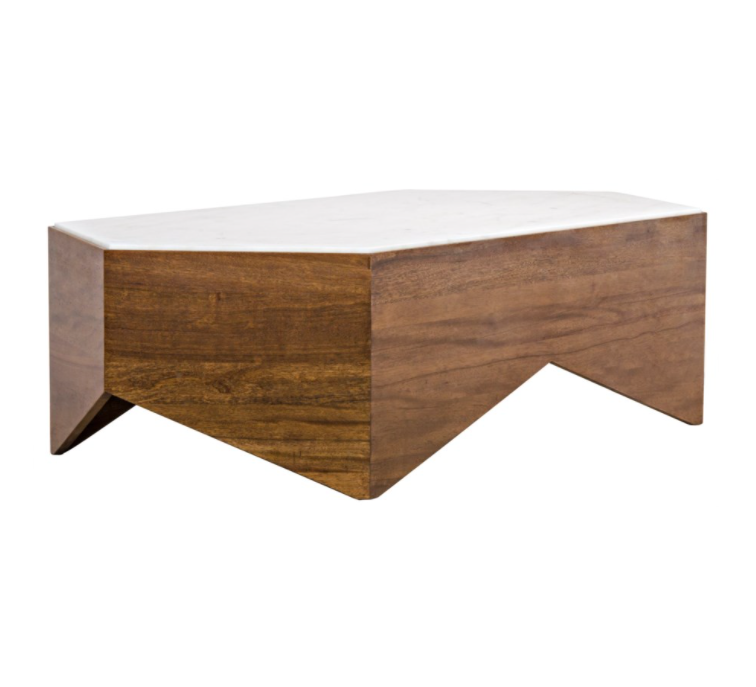 Amsterdam Coffee Table, Dark Walnut, Walnut and Quartz