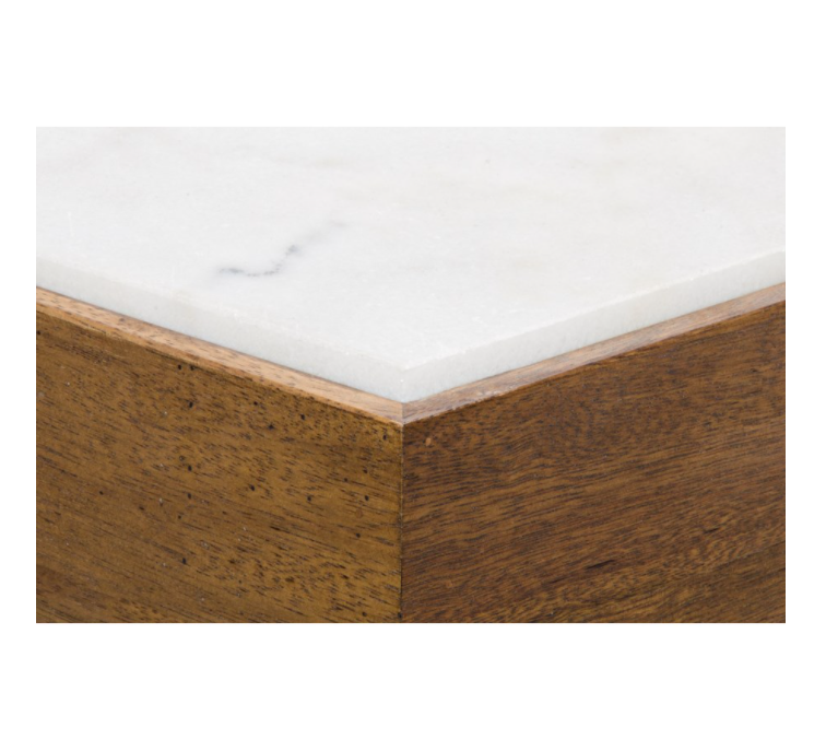 Amsterdam Coffee Table, Dark Walnut, Walnut and Quartz