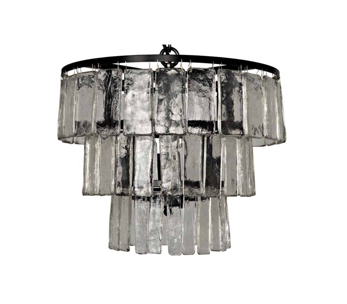Carnegie Chandelier, Black Metal, Small