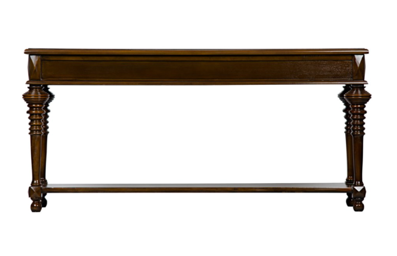 Colonial Sofa Table, Distressed Brown