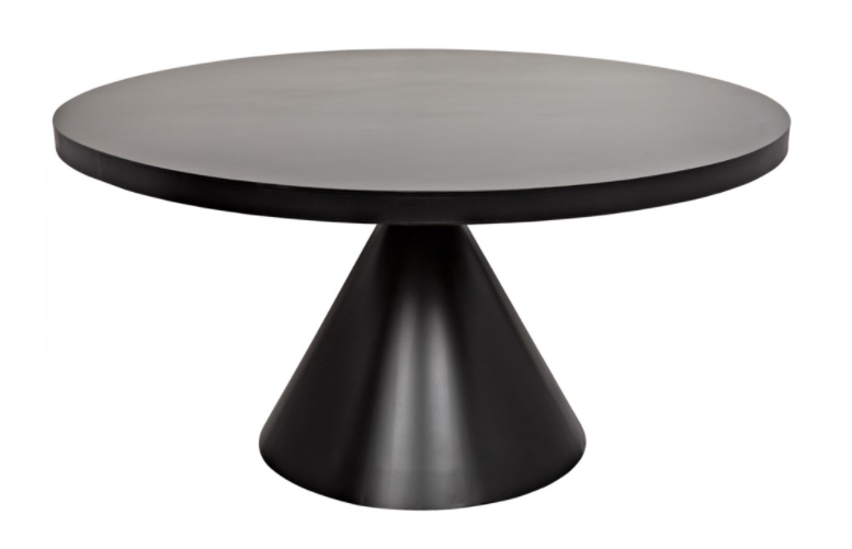Cone Dining Table, Black Metal