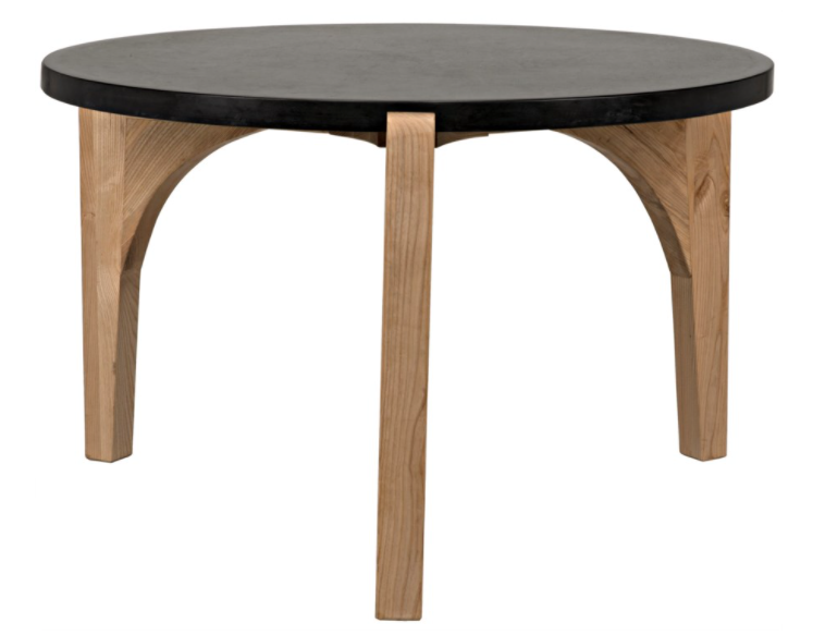 Confucius Coffee Table with Black Marble Top