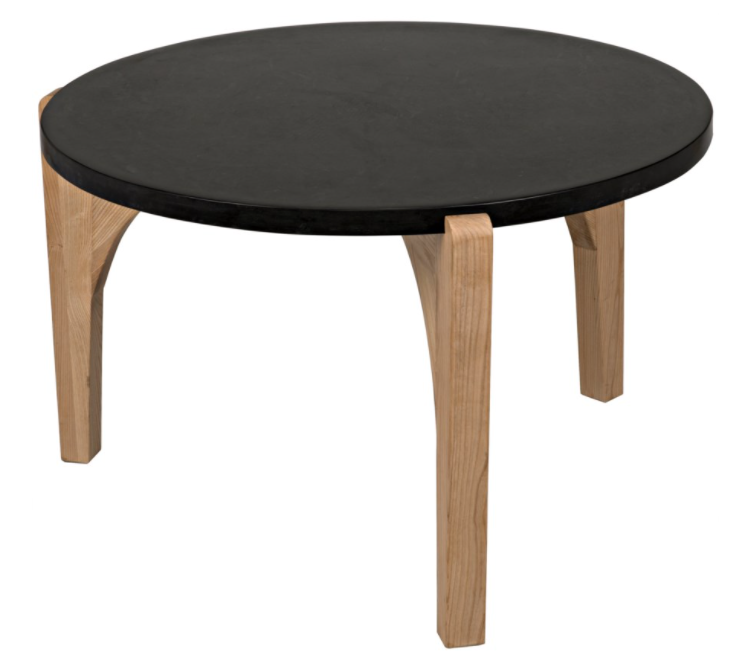 Confucius Coffee Table with Black Marble Top