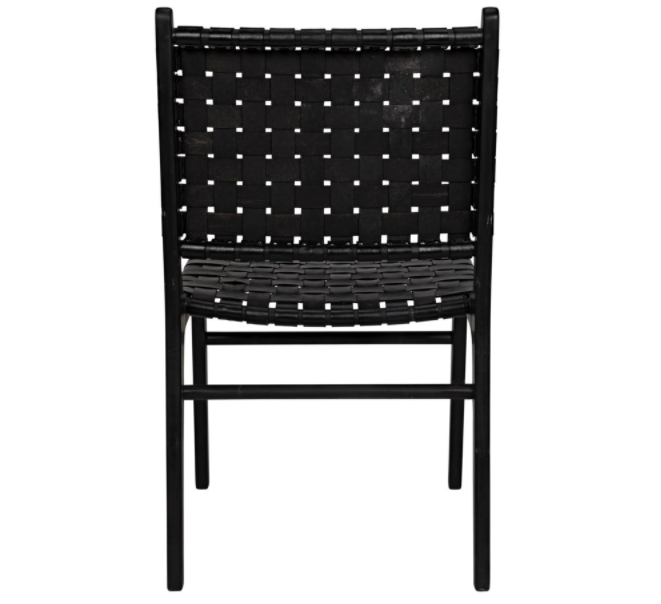 Dede Dining Chair, Leather, Black