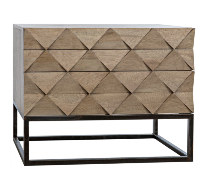 Draco Sideboard with Metal Stand, Washed Walnut