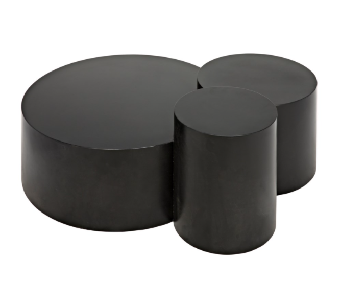 Ella Coffee Table, Black Metal Finish
