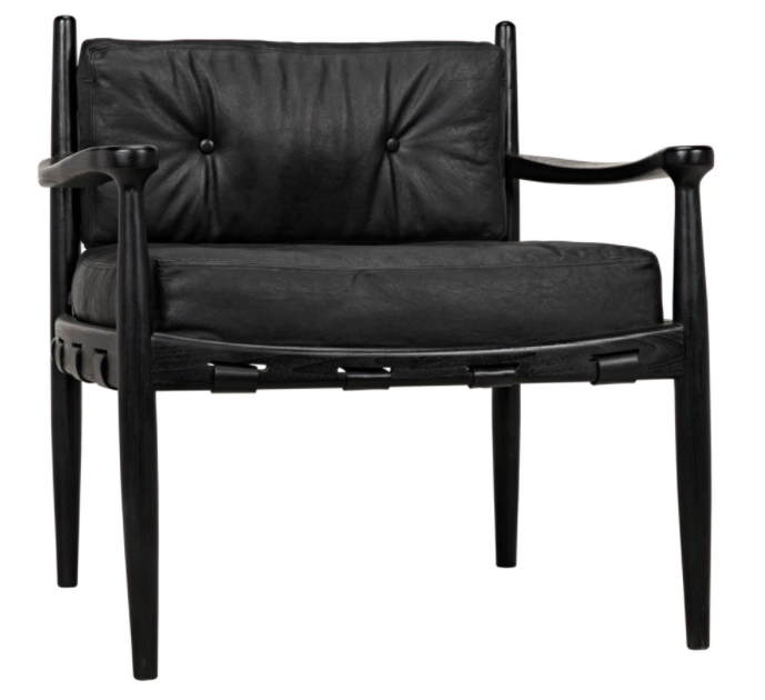 Fogel Lounge Chair, Charcoal Black