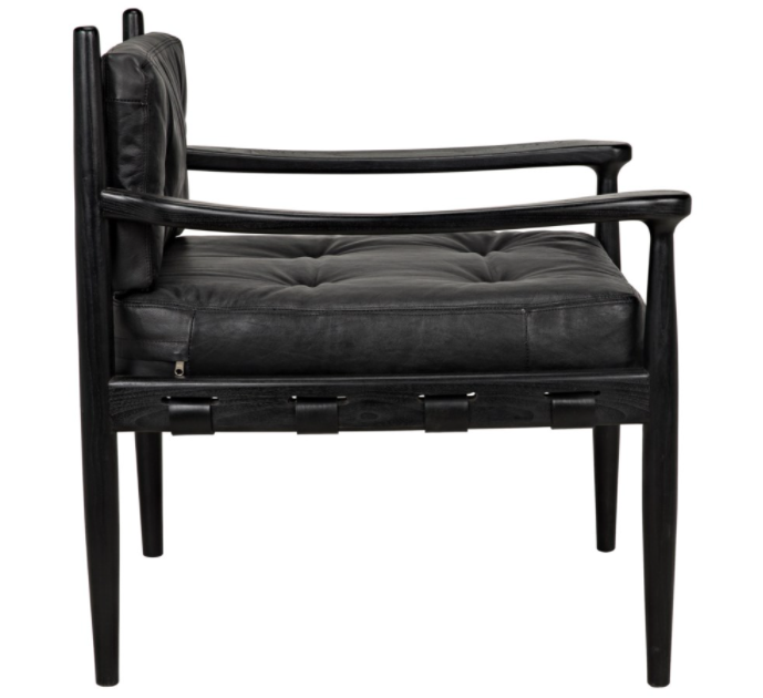 Fogel Lounge Chair, Charcoal Black