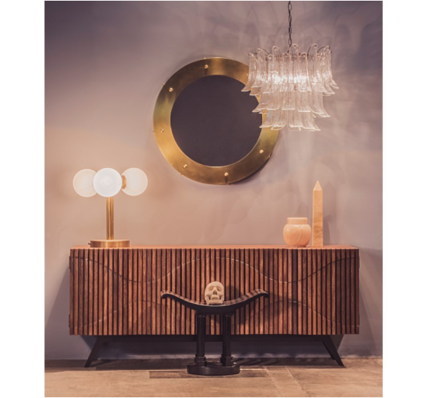 Illusion Sideboard, Metal and Walnut