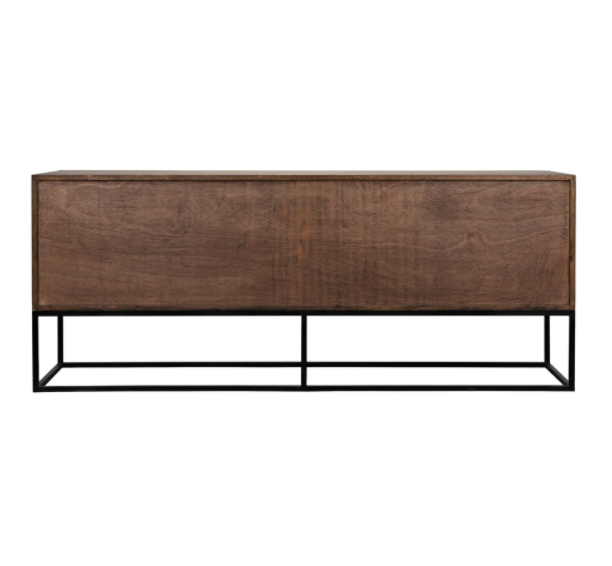 Lanon Sideboard with Metal Base, Dark Walnut