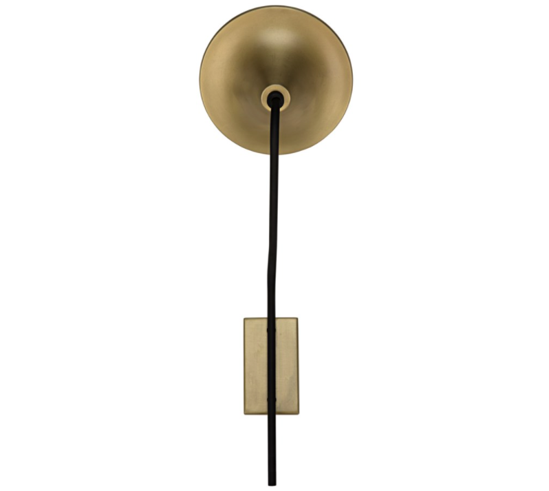 Messala Sconce, Black Metal and Brass Finish