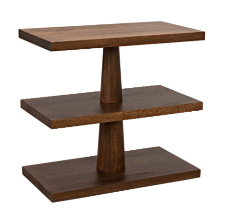 Fatima Side Table, Dark Walnut