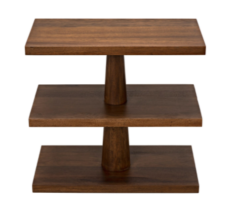 Fatima Side Table, Dark Walnut