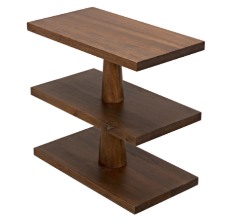 Fatima Side Table, Dark Walnut
