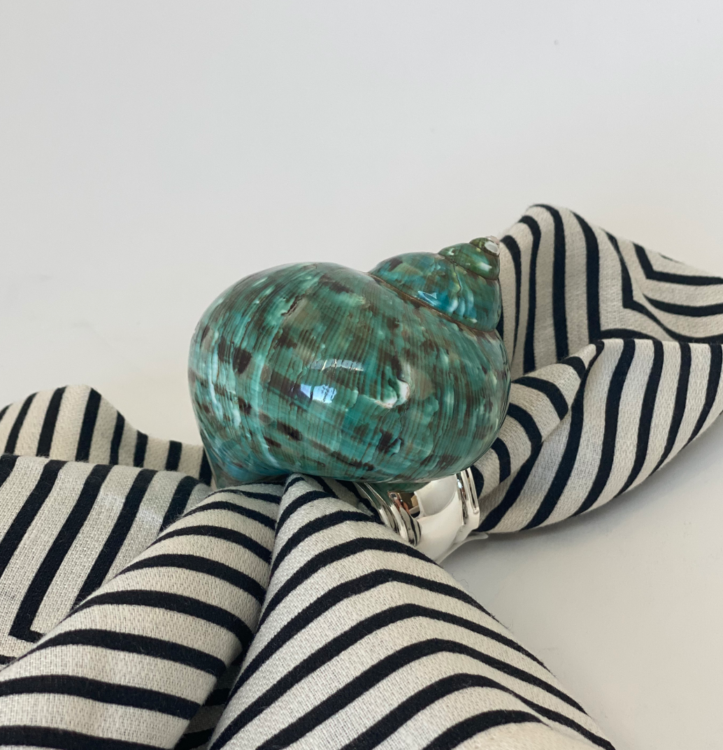 Green Shell Napkin Ring, set of 4
