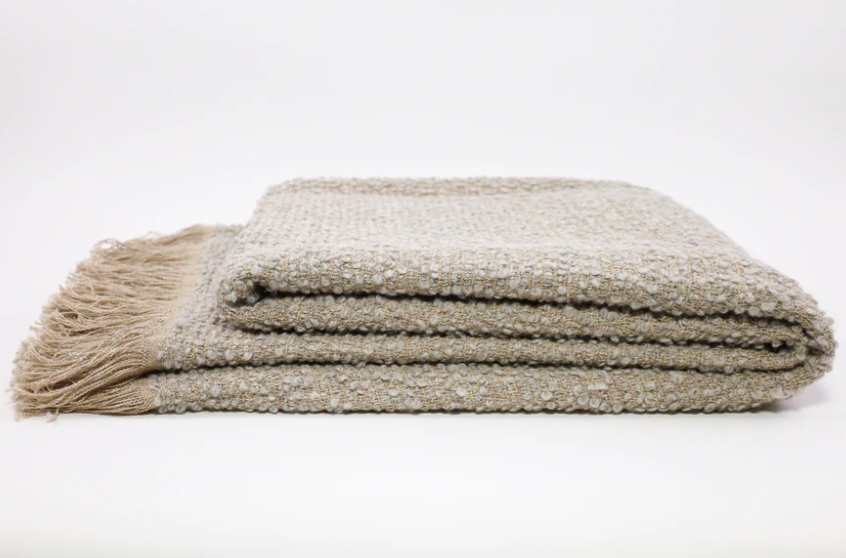 Uniq'uity Bubley Crochet Afgan with Fringe Organic Throw - 69 x 51