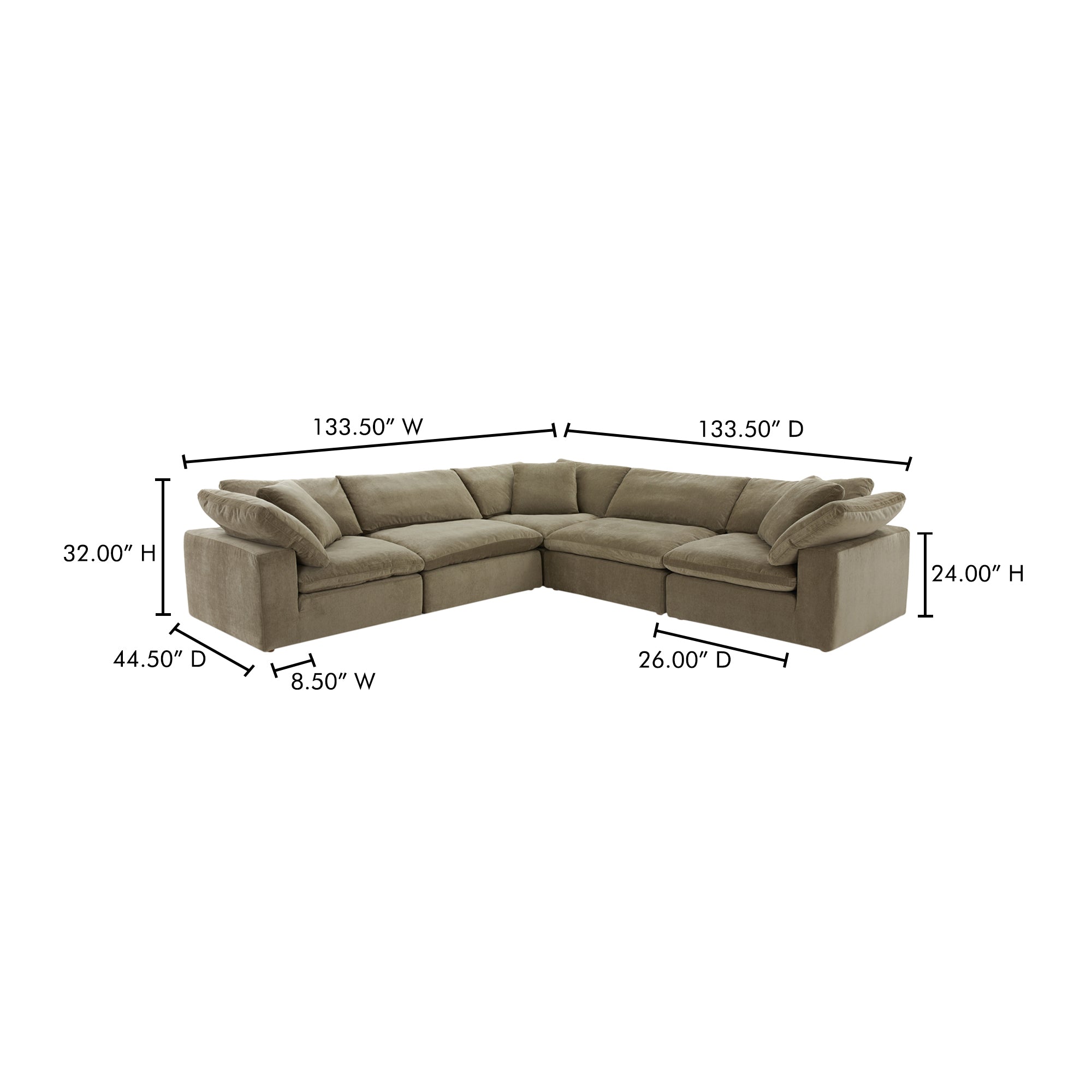 Clay Classic L-Shaped Modular Sectional