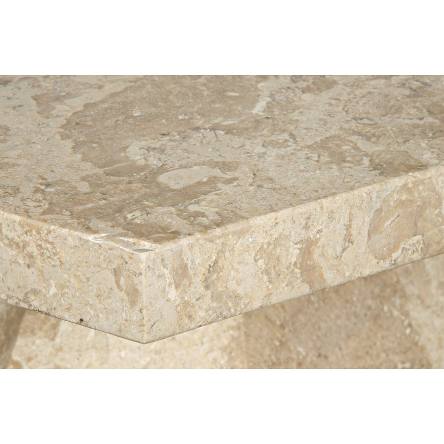 Polyhedron Side Table, White Marble