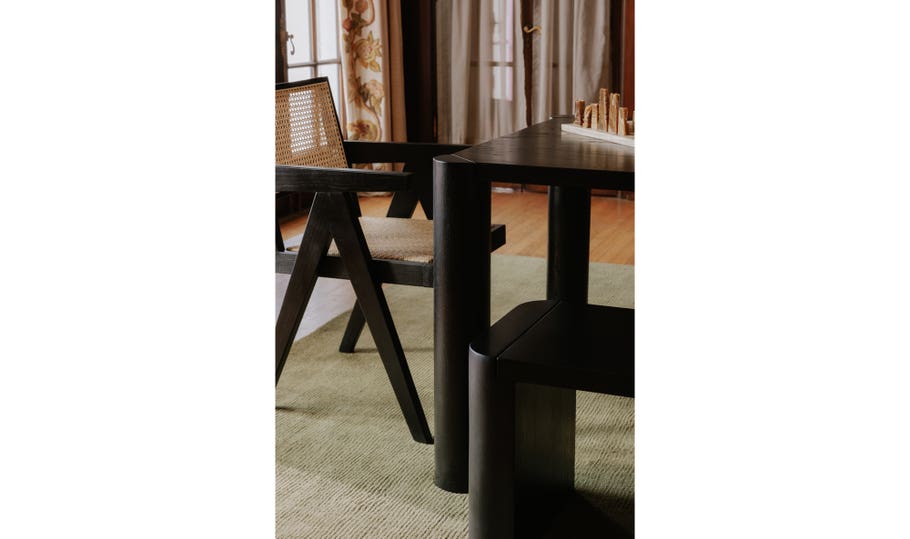 Post Small Dining Bench, Black
