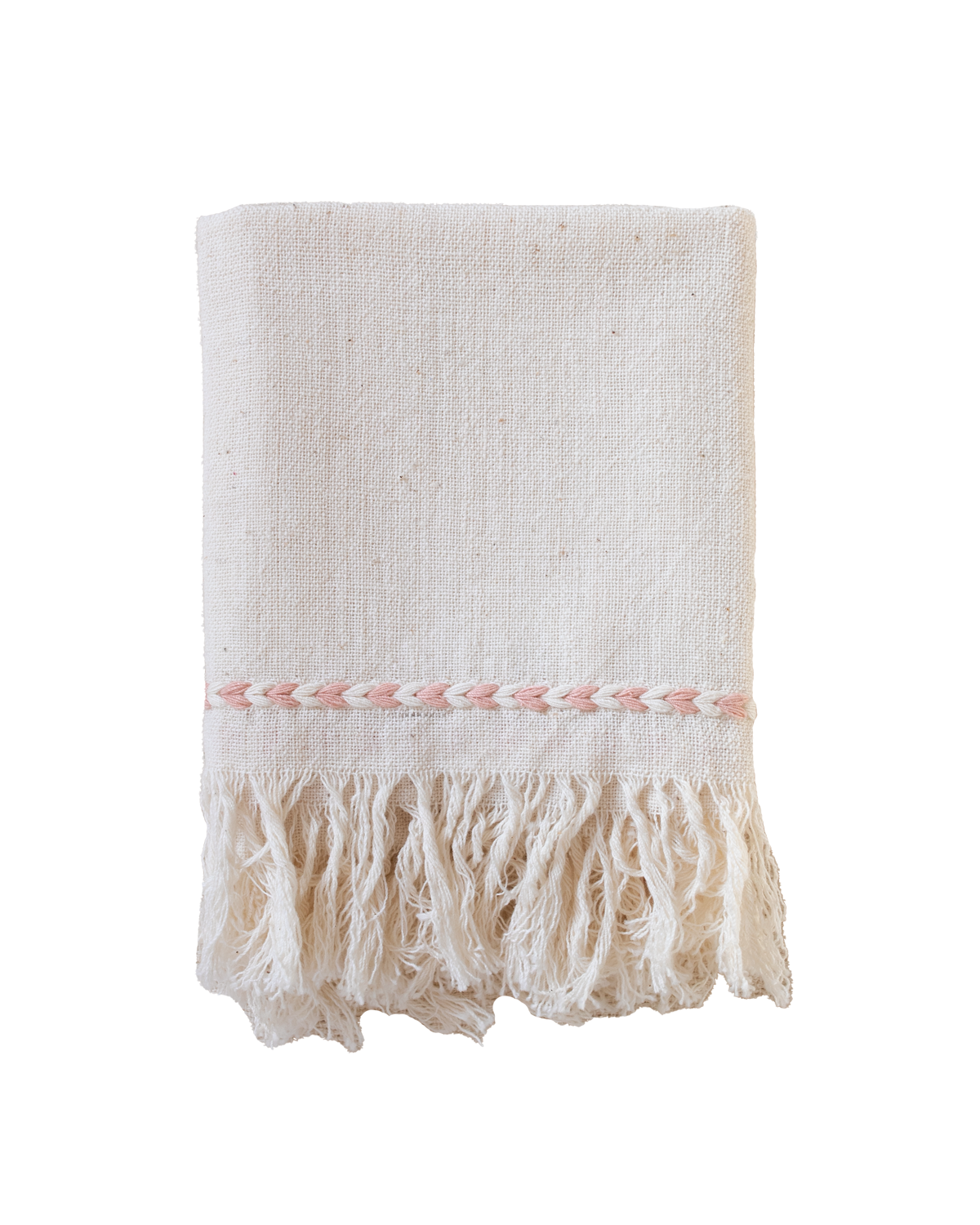 Powered by People Blush Braid Tabletop Essentials Bohemian Fringe Dinner Napkin - Set of 2