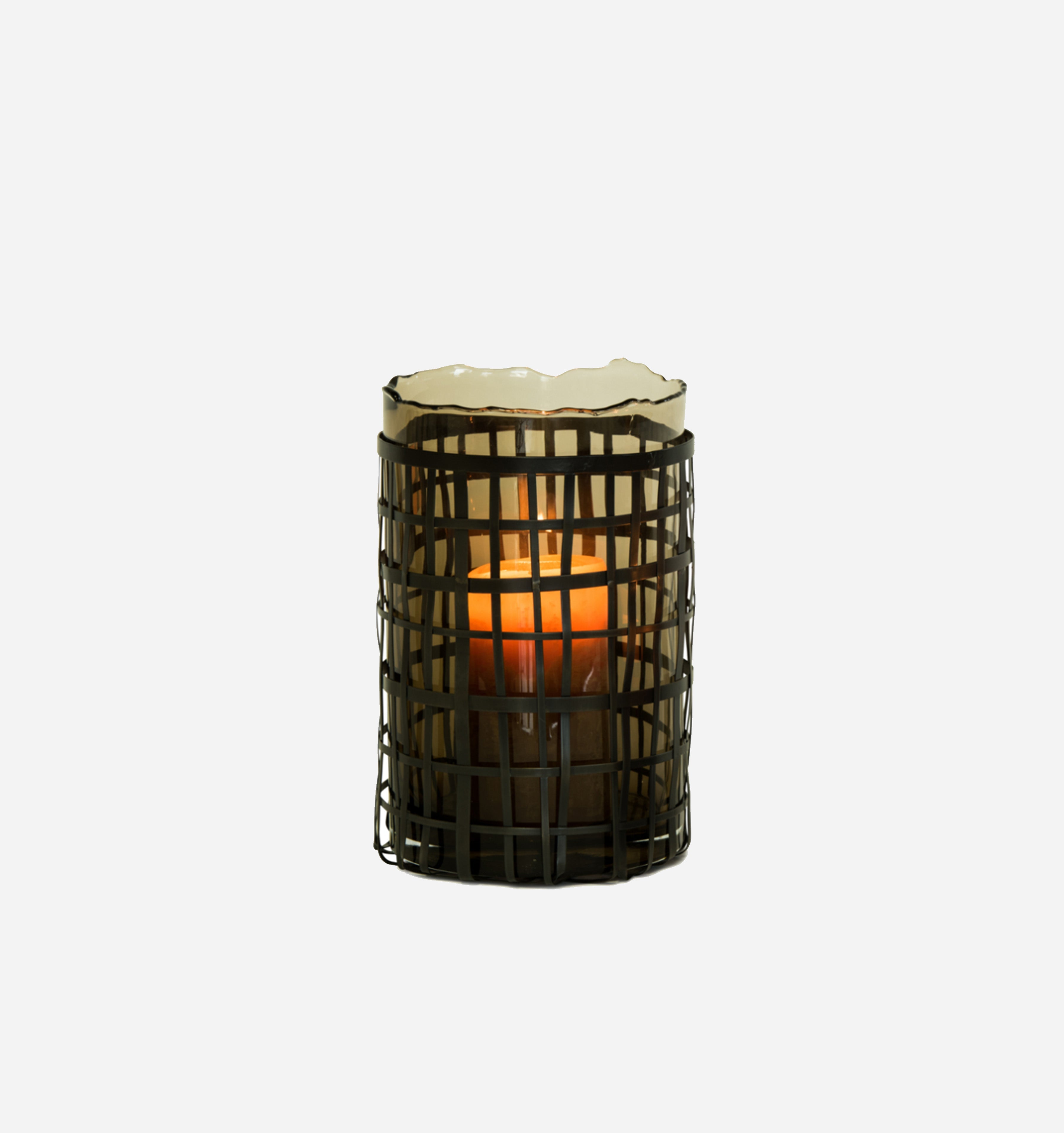 Woven Basket Candle Holder
