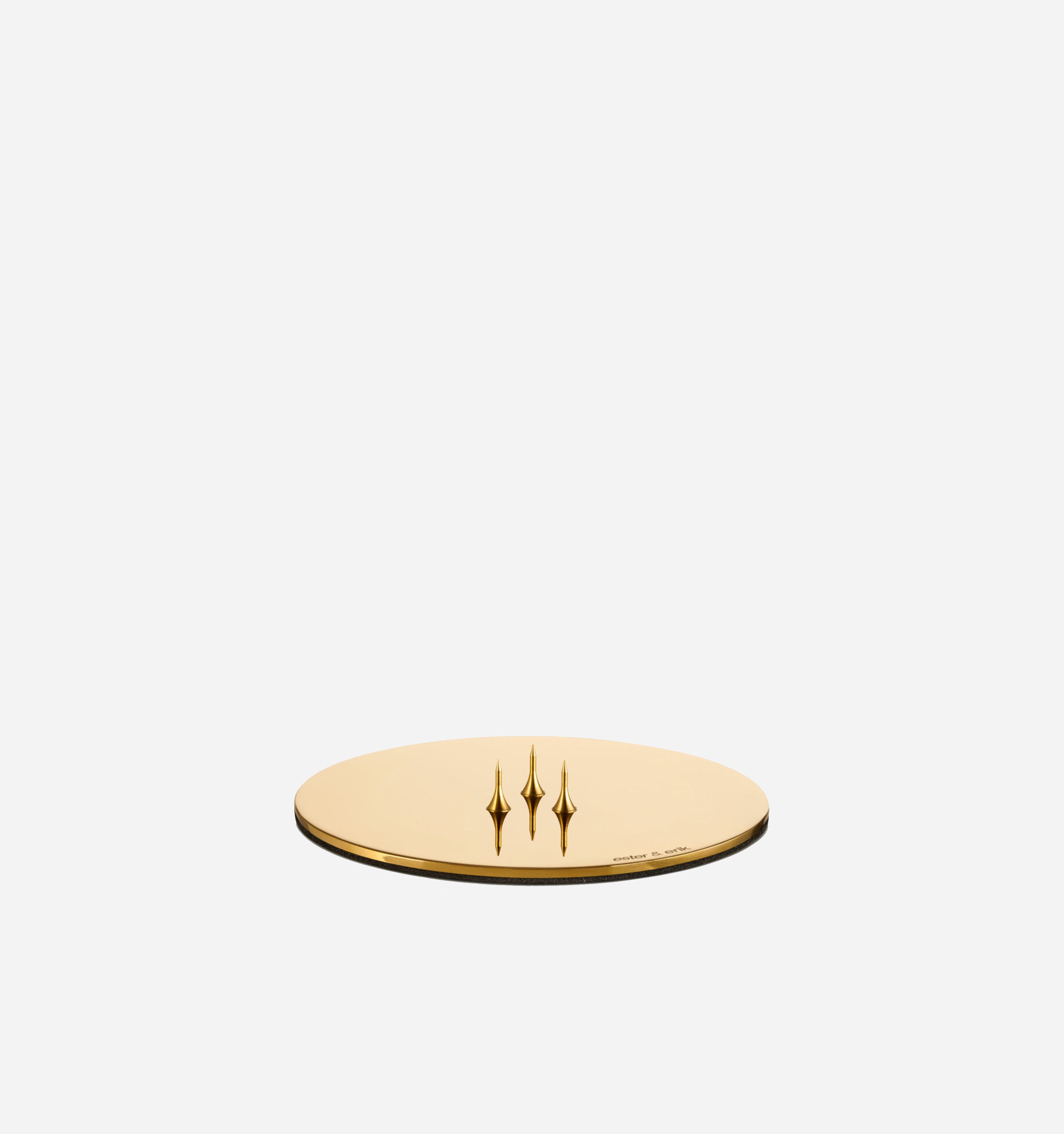 Contemporary Matte Gold Round Candle Plate