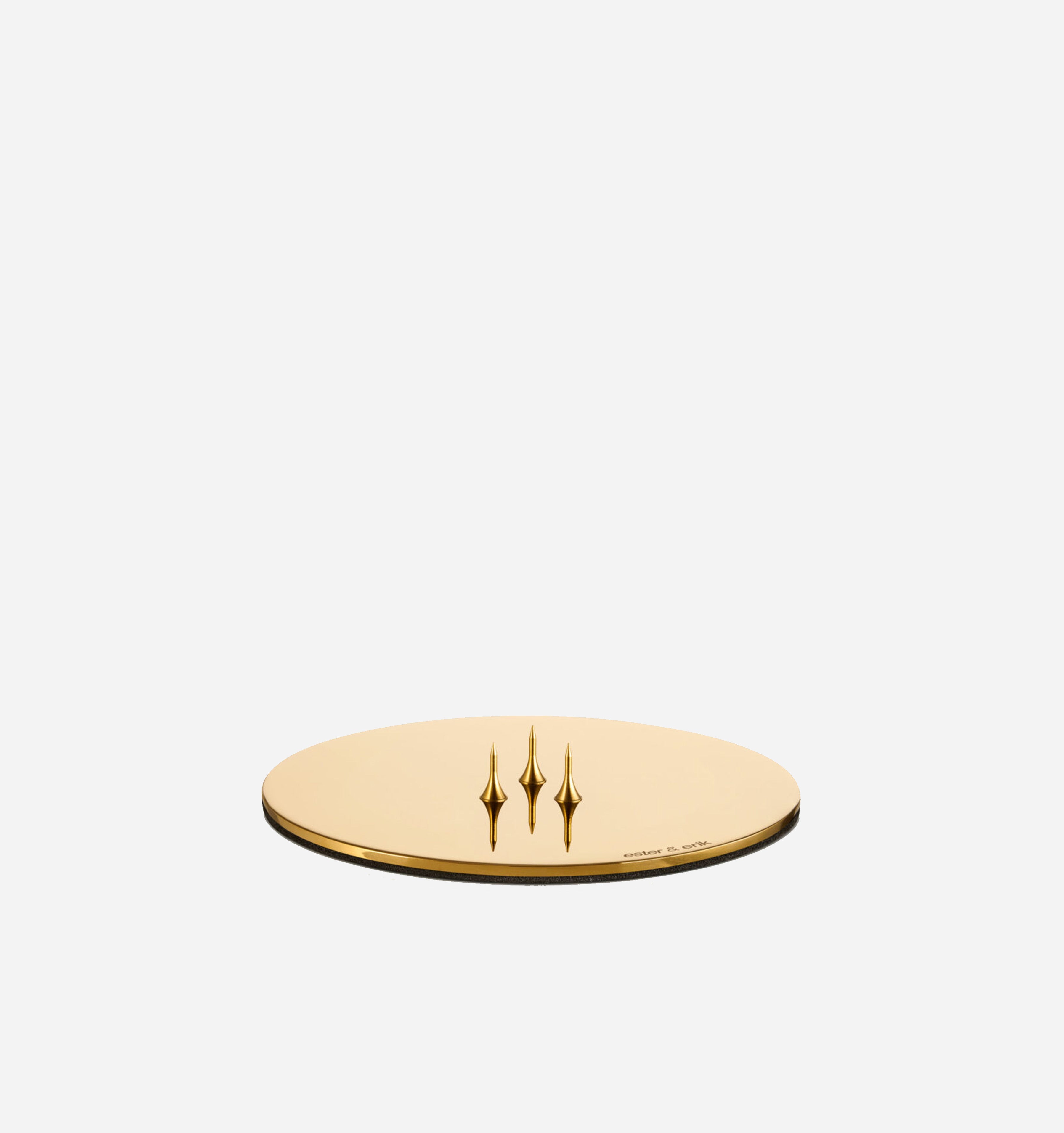 Contemporary Matte Gold Round Candle Plate