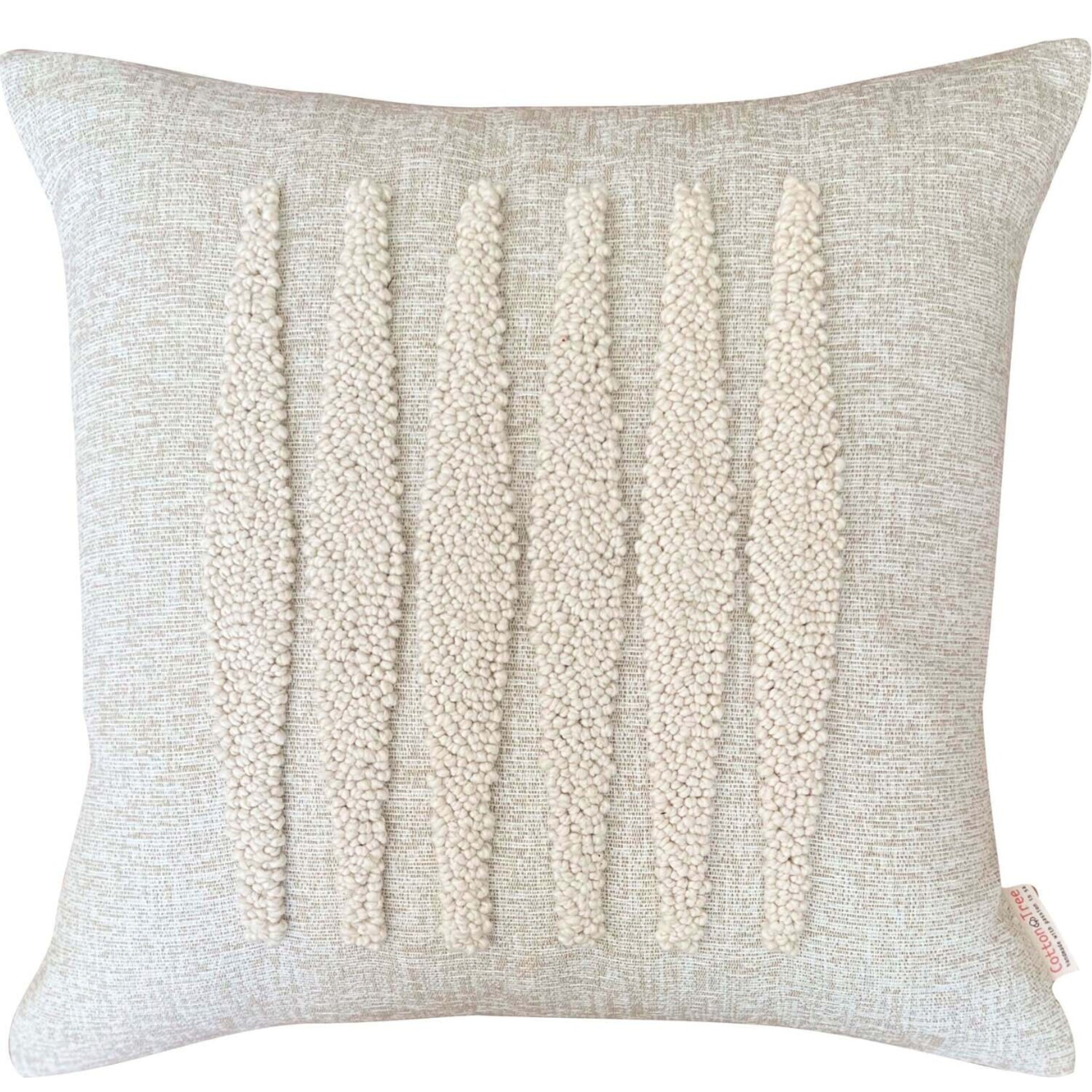Powered by People Artful Traditionalist Scandinavian Handcrafted Embroidery Accent Pillow - 20 x 20