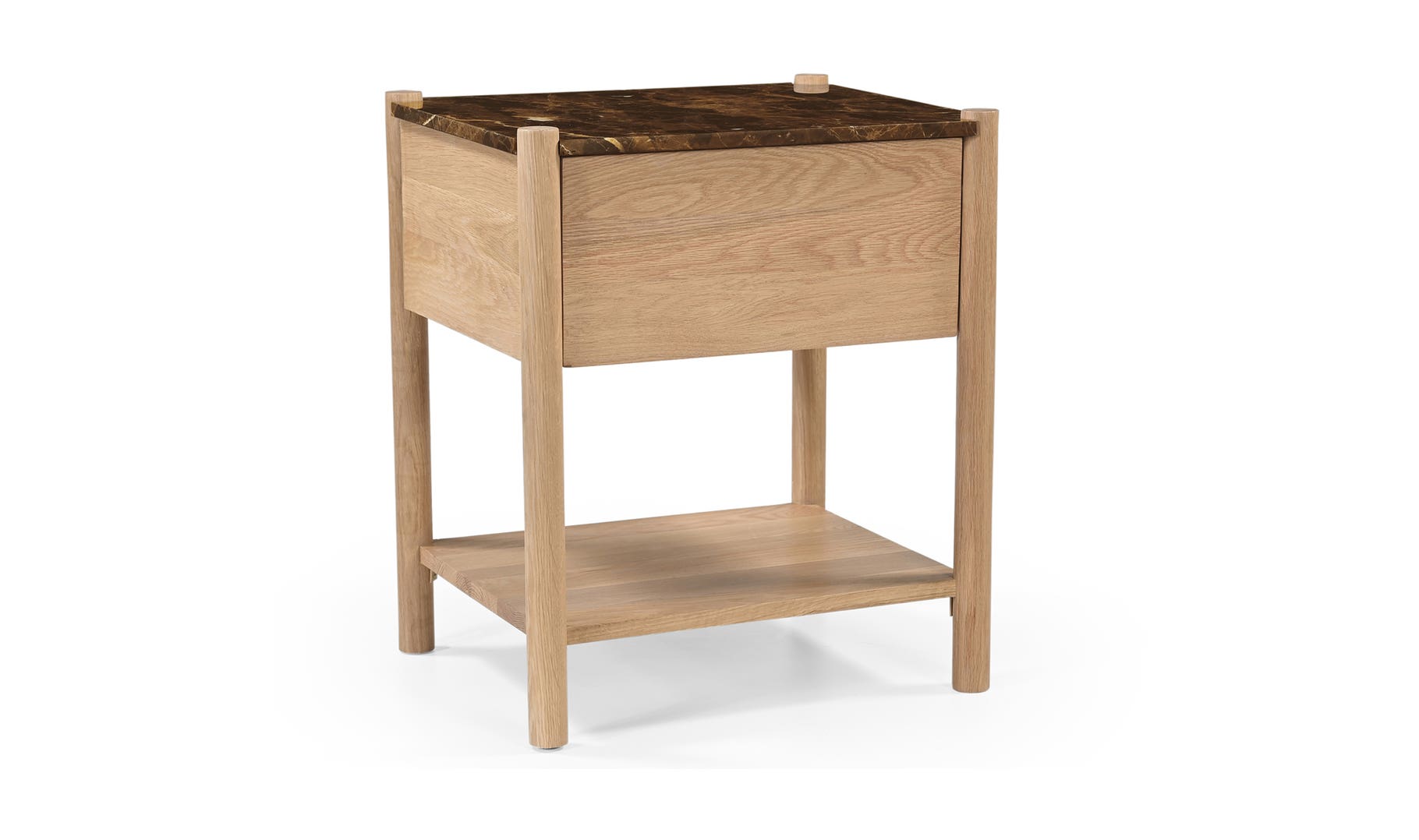Elio Nightstand, Dark Emperador Marble - Daniel House Club