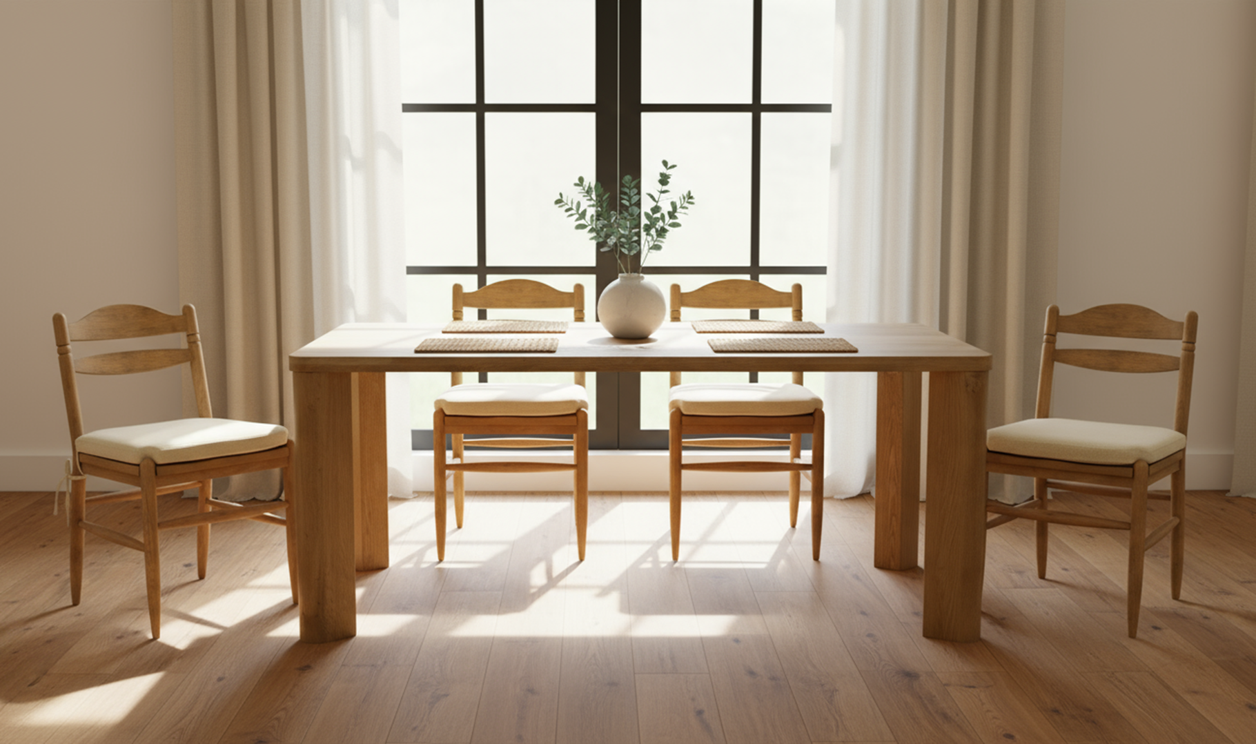 Tate Dining Chair, Beige, Set Of Two