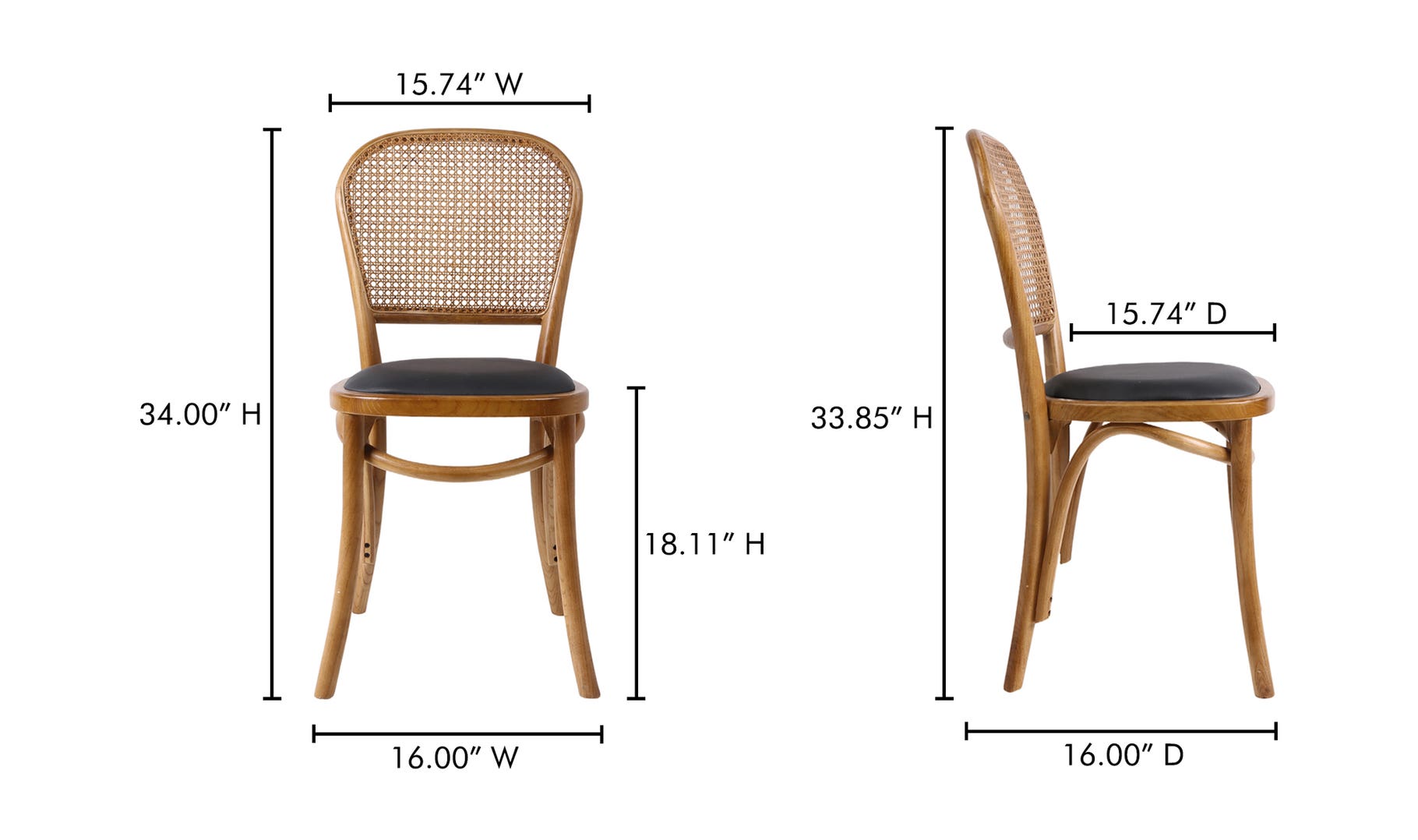 Bedford Dining Chair, Light Brown, Set Of Two