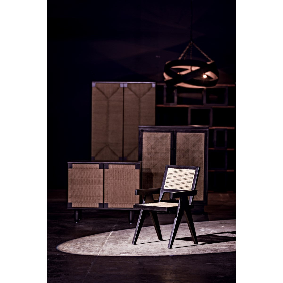 Jude Chair with Caning, Black