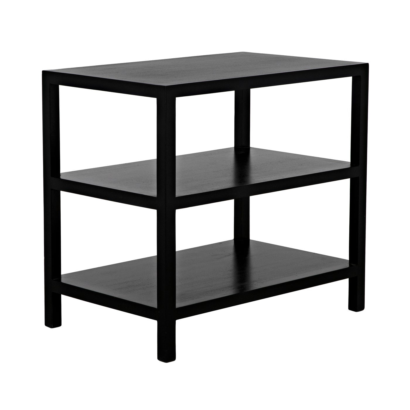 2 Shelf Side Table, Hand Rubbed Black
