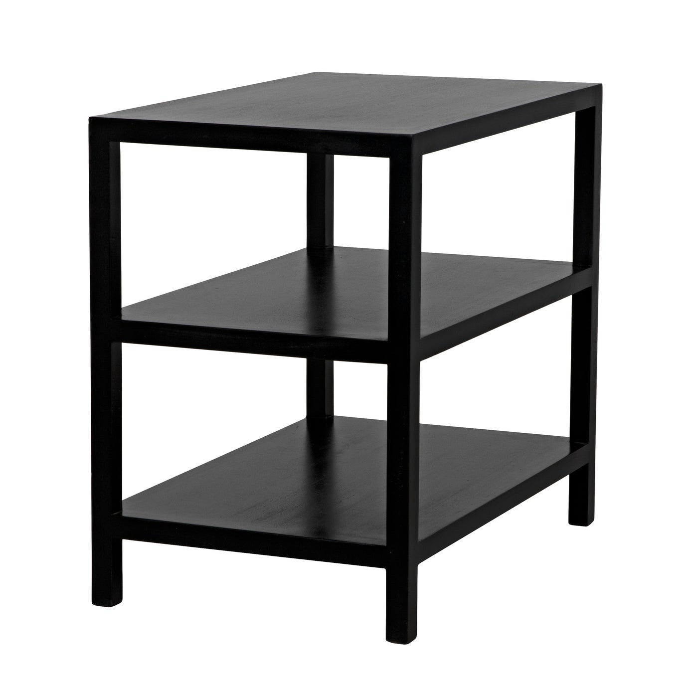 2 Shelf Side Table, Hand Rubbed Black